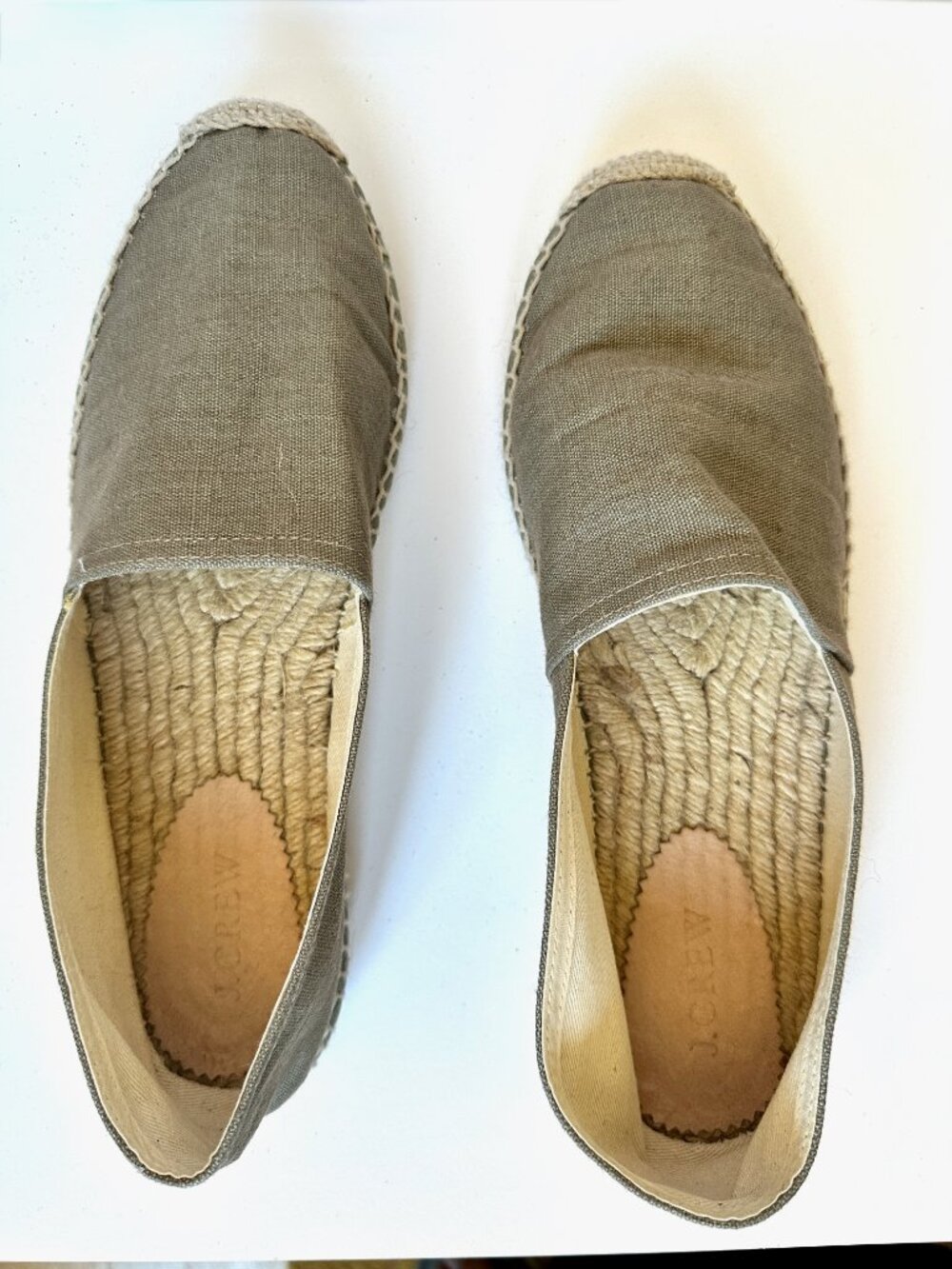 Castañer x J.Crew Linen Espadrilles 9.5 Khaki Slip On Shoes